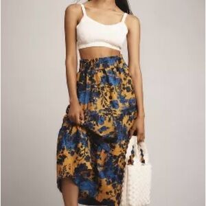 Floral Blue and Yellow Skirt